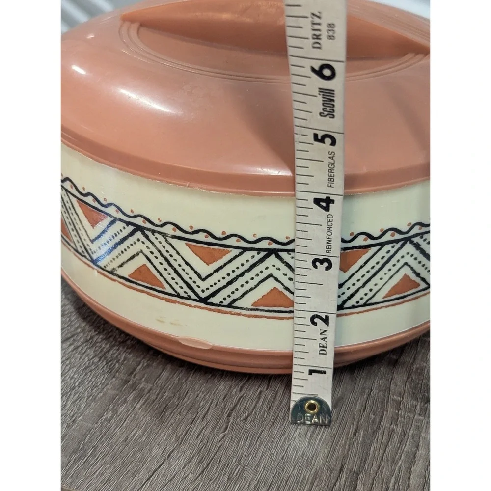 Vintage Boho Geometric Insulated Casserole Hot Pot Thermal Server Milton 7